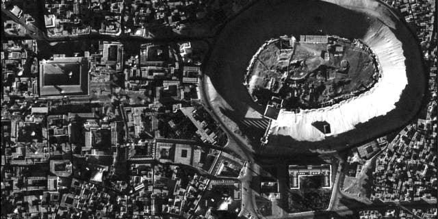 A high-resolution U2 photograph of the citadel in Aleppo, Syria, taken Nov. 19, 1959.