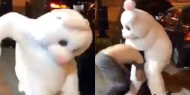 A person dressed as an Easter bunny was involved in a fight in Orlando, Fla.