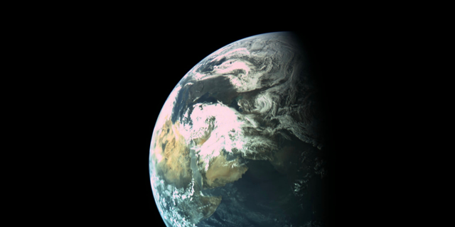 Israel’s Beresheet lunar lander captured this image of Earth on March 31, 2019, from a distance of about 9,940 miles (16,000 kilometers). The Arabian peninsula and southeastern Africa are visible.