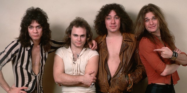 (From left to right) The band Van Halen: Eddie Van Halen, Michael Anthony, Alex Van Halen and David Lee Roth. 