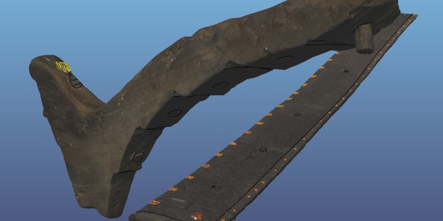 A 3D scan of one of the ship's timbers.