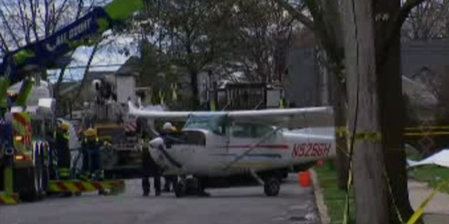The aftermath of the plane crash in Long Island over the weekend. (WNYW)