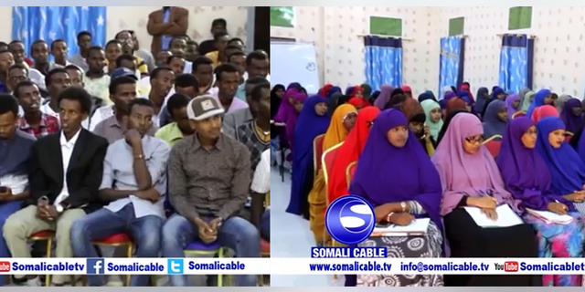 The show, which celebrated Omar’s victory, was filmed at Puntland State University in December 2016 and featured prominent shots of women and men being seated separately.