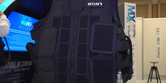 MediaMation partnered with Sony to create a haptics vest equipped with sensors to add another layer of immersion to the MX4D experience.