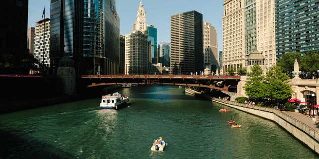 A group of nine people were rescued from a boat on the Chicago River Wednesday.<br data-cke-eol="1">