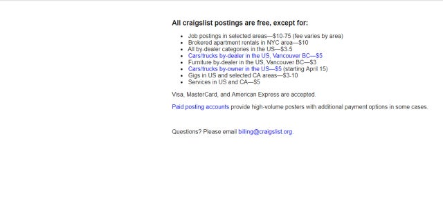 Craigslist Now Charging 5 For Used Car Ads Fox News