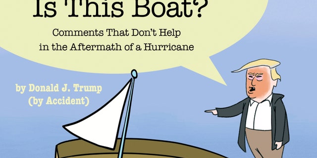 This cover image released by Simon & Schuster shows "Whose Boat Is This Boat?: Comments That Don't Help in the Aftermath of a Hurricane," by The Staff of The Late Show with Stephen Colbert. Colbert has donated proceeds from his Hurricane Florence-related book to disaster-relief efforts in North Carolina. The Raleigh News & Observer reported Thursday, April 18, 2019, that the comedian sent a check for $412,412 to Gov. Roy Cooper. The governor posted a “thank-you” on Facebook. (Simon & Schuster via AP)