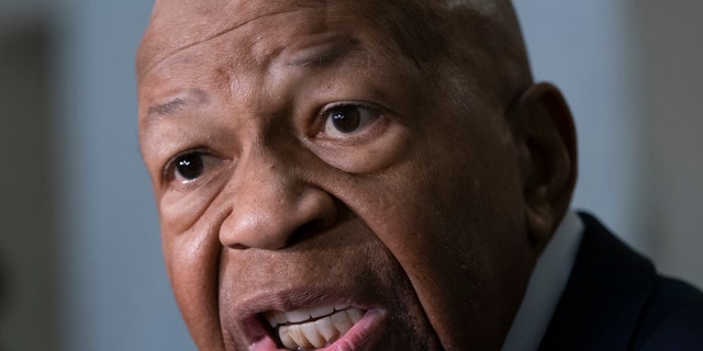 House Oversight and Reform Committee Chair Elijah Cummings, D-Md., speaks to reporters about issuing subpoenas as part of his investigation of people in President Donald Trump's administration who were granted security clearances despite "disqualifying issues" in their backgrounds, on Capitol Hill in Washington, Tuesday, April 2, 2019. (AP Photo/J. Scott Applewhite)
