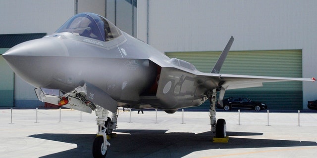 Japan Air Self-Defense Force's F-35A stealth jet at a factory of Mitsubishi Heavy Industries, in Toyoyama, central Japan, in 2017.