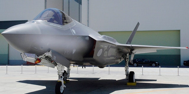 Japan Air Self-Defense Force's F-35A stealth jet at a factory of Mitsubishi Heavy Industries, in Toyoyama, central Japan, in 2017.