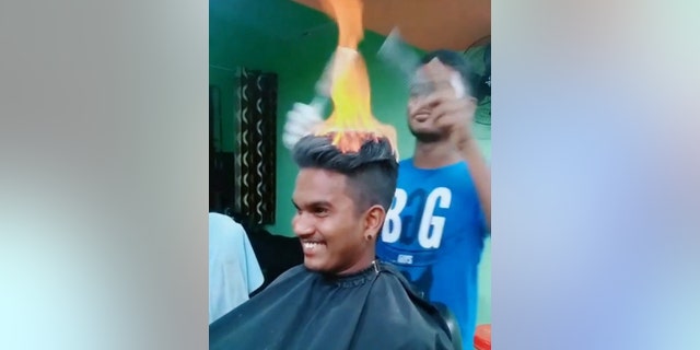 The unusual hairstyling technique has reportedly been growing in popularity across India through the last few years.