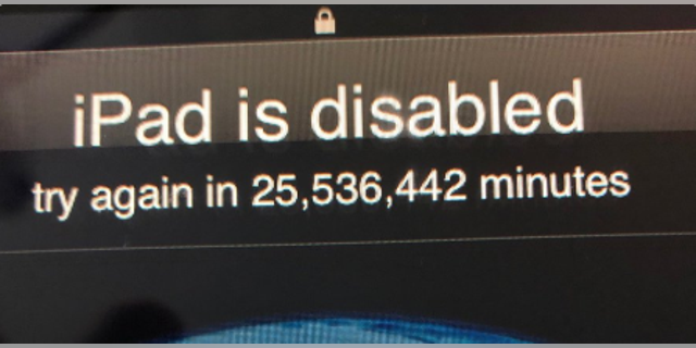 A screengrab of Evan Osnos’ iPad, which has evidently been disabled for nearly 50 years.