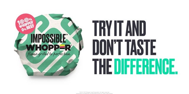 Burger King has surprised its meat-loving regulars with an “Impossible Whopper” – a plant-based version of the brand’s iconic hamburger.