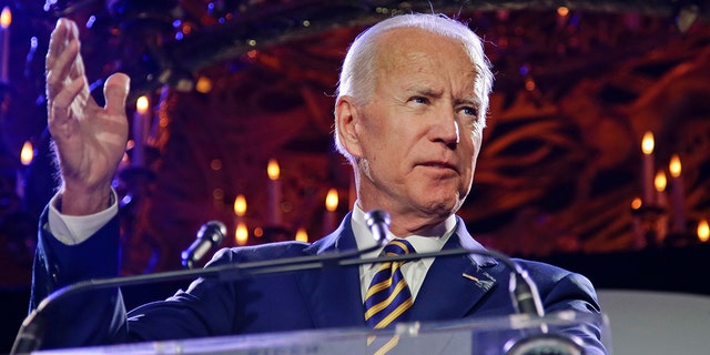 President Joe Biden speaks at the Biden Courage Awards Tuesday, March 26, 2019, in New York. Biden released his first tranche of judicial nominees on Tuesday. (AP Photo/Frank Franklin II)