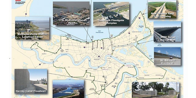 A look at the system of levees, floodgates and pumping stations that are supposed to keep New Orleans safe should a major storm hit. (Army Corps of Engineers)