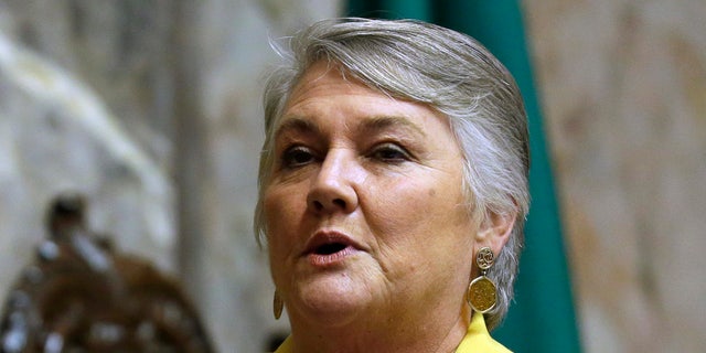 Senator Maureen Walsh, R-Walla Walla, angered the nurses by commenting in a speech that some nurses spend a lot of time playing cards in rural hospitals. (AP Photo / Ted S. Warren, File)