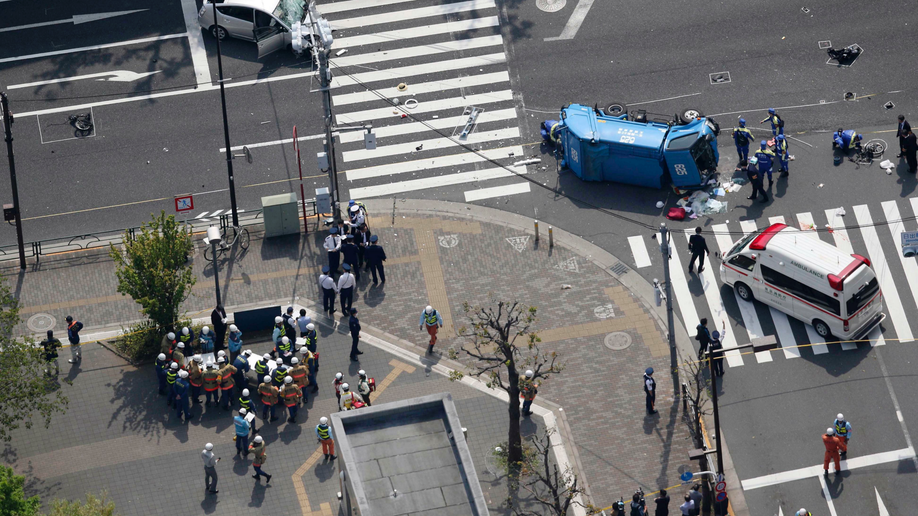Auto smashes into pedestrians in Tokyo, killing 2 on bicycle