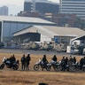 Military personnel loyal to Venezuela's President Nicolas Madura stand inside La Carlota air base in Caracas, April 30, 2019.