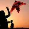 People take part in a kite festival in Baghdad, Iraq, April 5, 2019