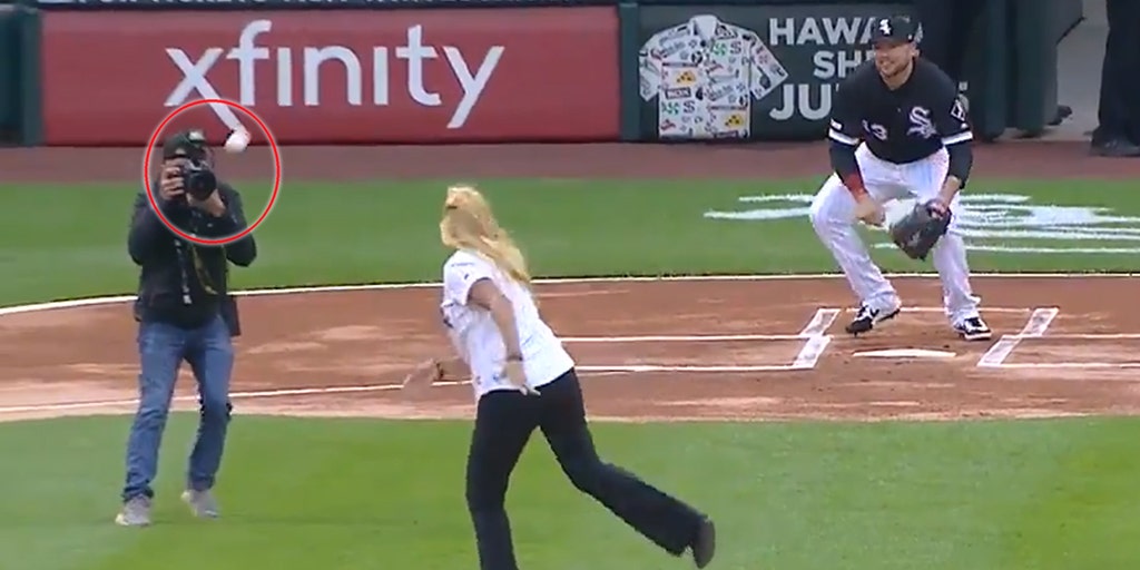 Col. Farnam throws ceremonial first pitch