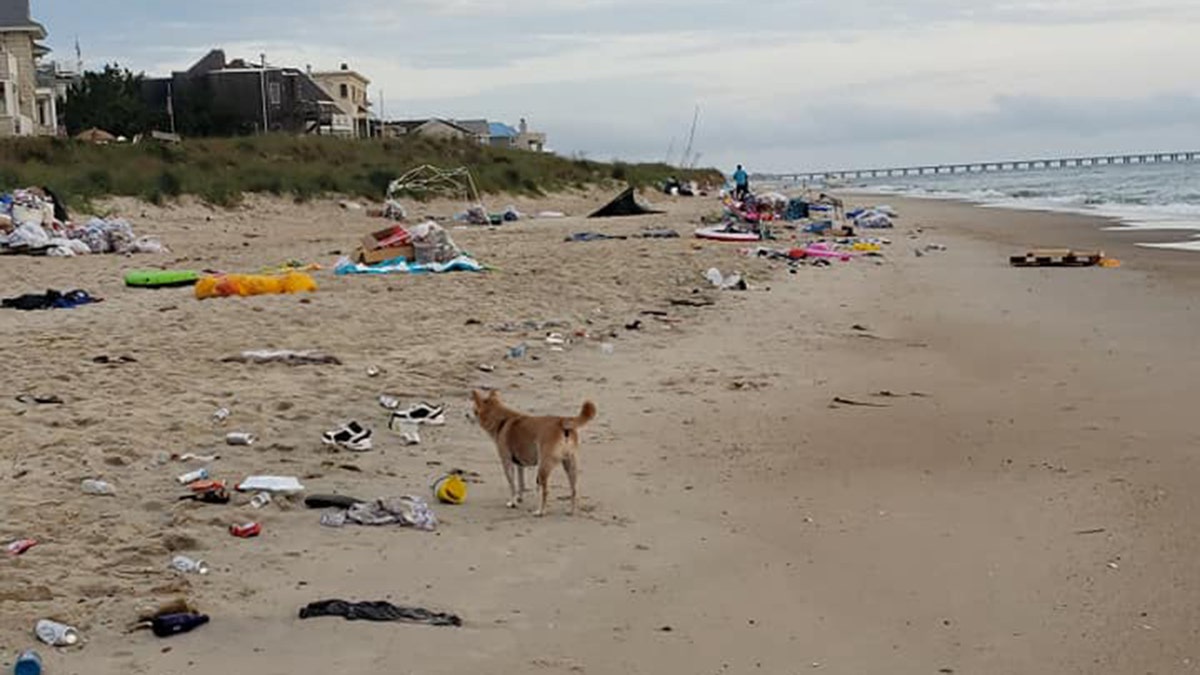 Virginia Beach said that crews cleared away more than 10 tons of trash and debris after an unpermitted event drew a massive amount of beachgoers.