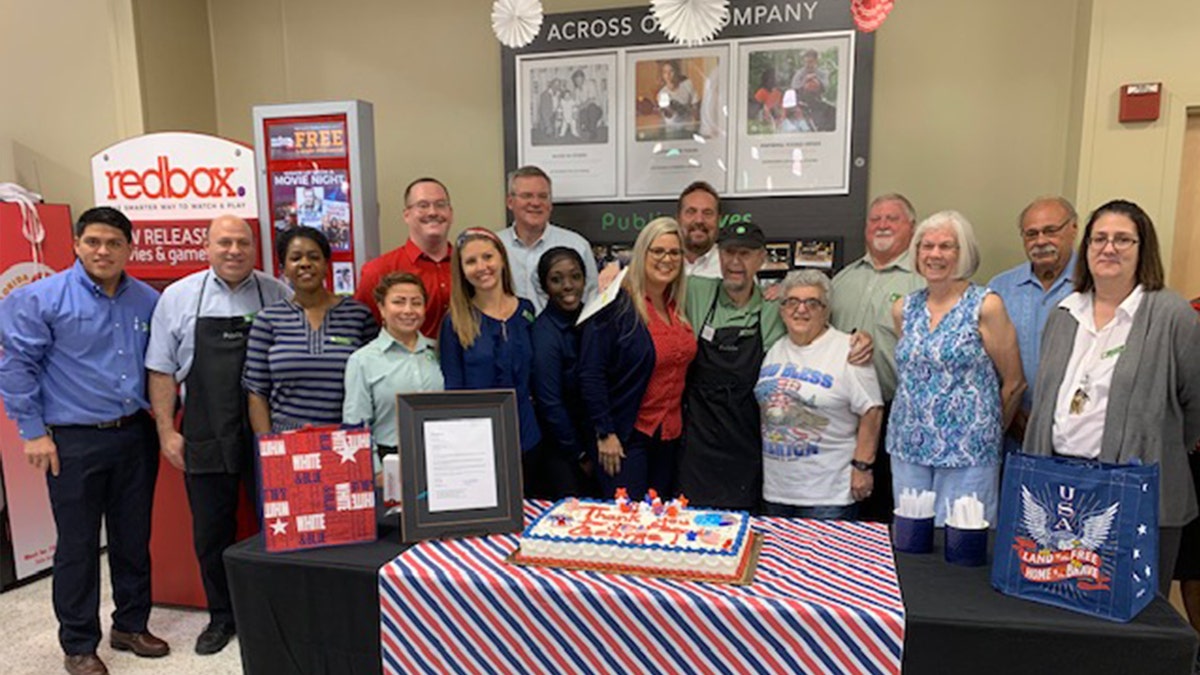 On May 17, a Publix in the city of Plantation went all-out for a patriotic bash in honor of front-service clerk George Davis, reps for the company told Fox News.