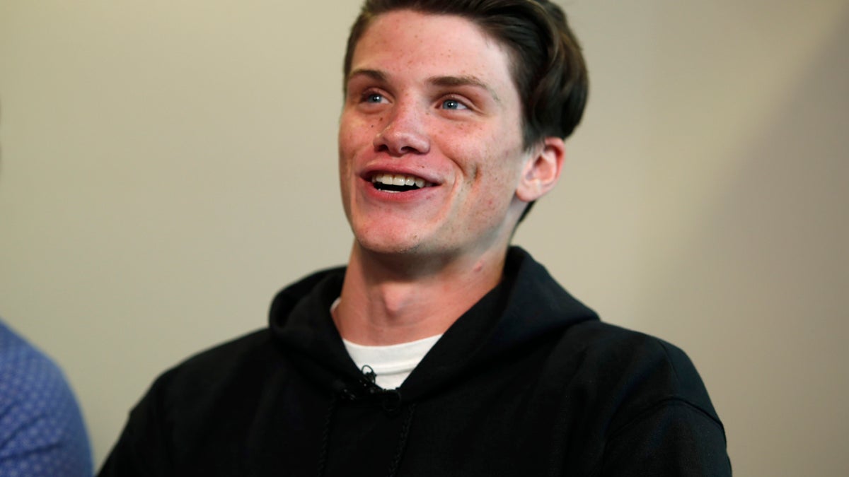 Brendan Bialy recounting his role in stopping the attack at the STEM School Highlands Ranch. (AP Photo/David Zalubowski)