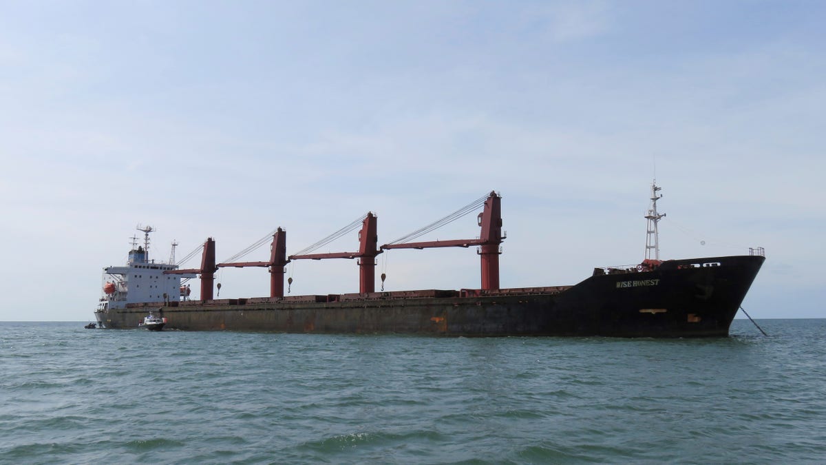 This undated photo released by the U.S. Justice Dept, Thursday, May 9, 2019, shows the North Korean cargo ship Wise Honest. The Trump administration says it has seized a North Korean cargo ship that U.S. officials say was used to transport coal in violation of international sanctions.