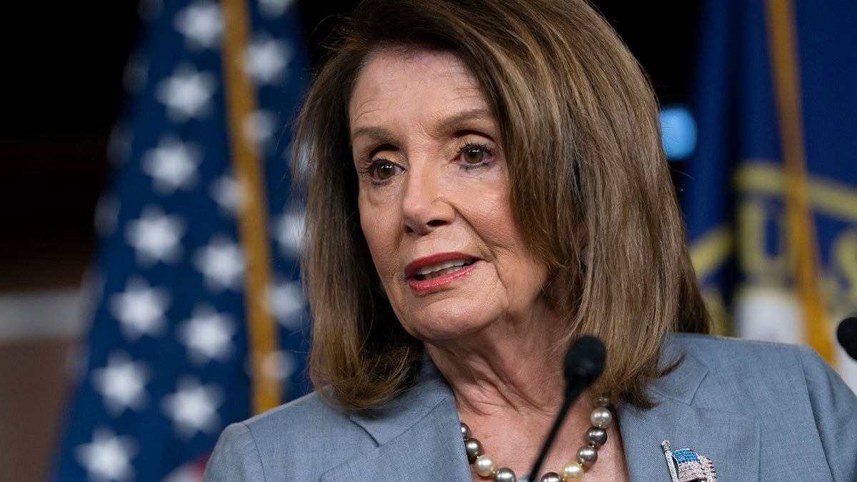 House Speaker Nancy Pelosi, D-Calif., meets with reporters Thursday, the day after the Democrat-controlled House Judiciary Committee voted to hold Attorney General William Barr in contempt of Congress. (Associated Press)