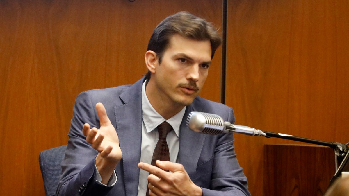 Ashton Kutcher testifies in the murder trial of Michael Gargiulo in Los Angeles Superior Court on Wednesday. 