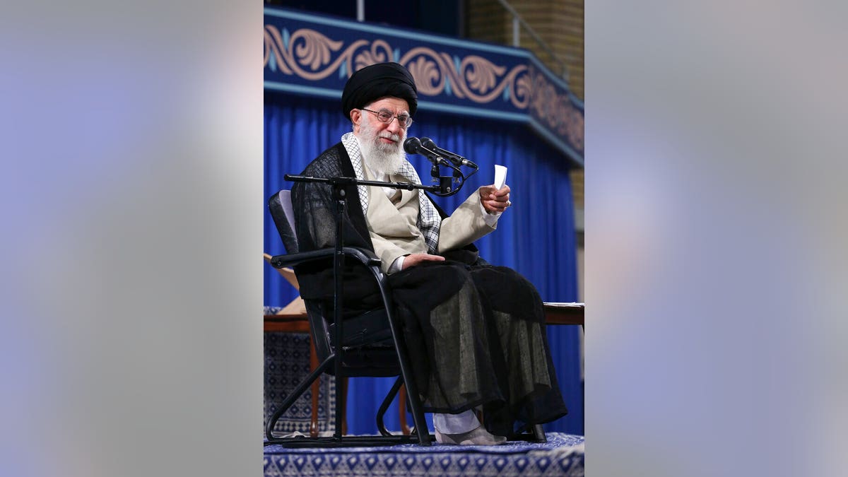 FILE: Supreme Leader Ayatollah Ali Khamenei speaks to a group of students in Tehran, Iran. 