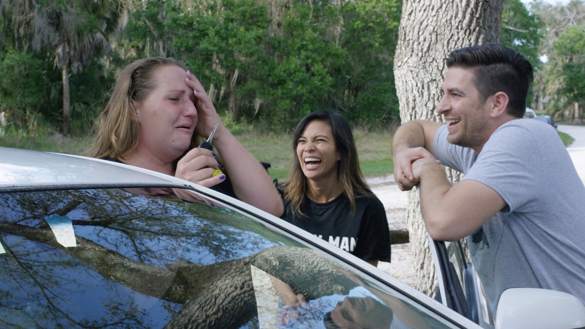 Celeste Bokstrom, a single mom caretaker and who has been without a car, was gifted a vehicle and helped in other significant ways by Burly Man Coffee founders, Tiana and Jeremy Wiles. The company has a goal of giving away 100 cars to single moms across the country.