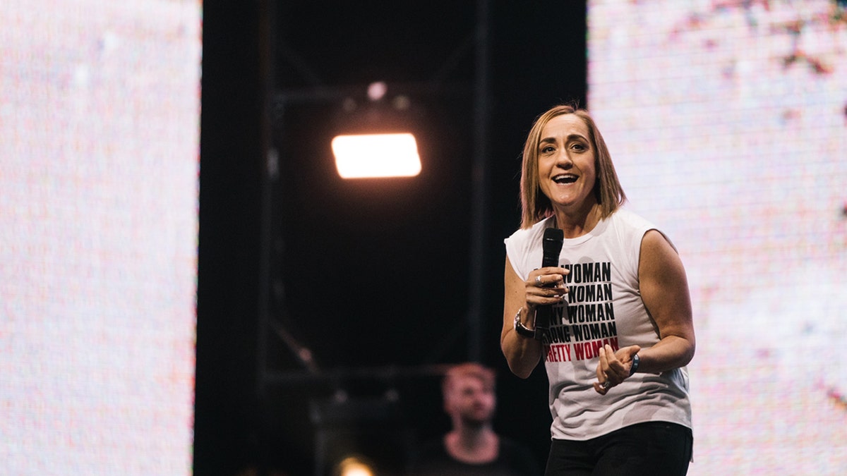 Christine Caine, 52, the founder of A21, a global anti-trafficking organization, and Propel, an international women's organization, spoke at the "Heaven Come" conference in Los Angeles Saturday.