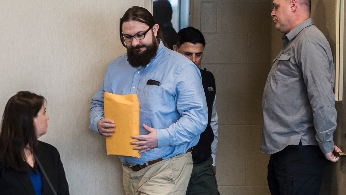 A jury found Steven Bourgoin guilty of murder charges in the October 2016 deaths of five teenagers, caused when he drove the wrong way on an interstate highway. He faces 20-years to life in prison on each count. (Ryan Mercer/The Burlington Free Press via AP, Pool)
