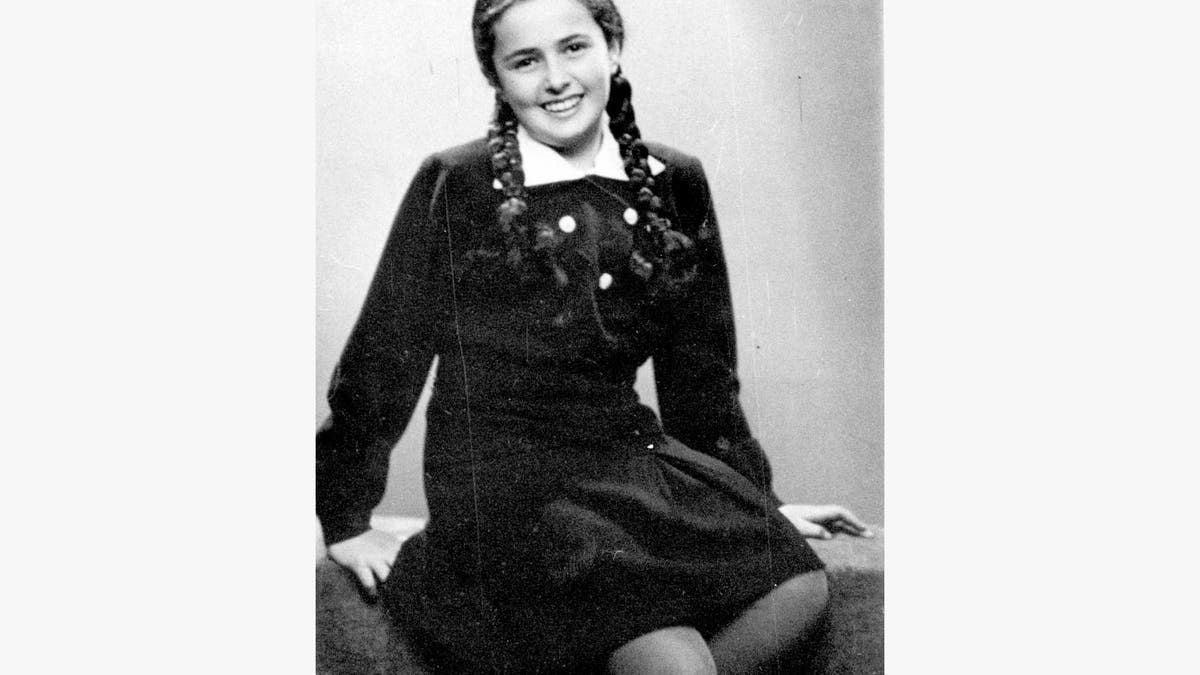 This photo shows a 13-year-old Eva Heyman photographed in Hungary months before she was murdered in a Nazi concentration camp in 1944.