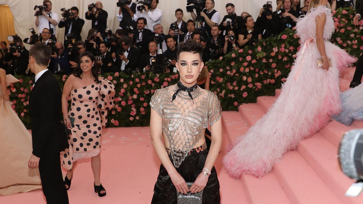 James Charles attends the 2019 Met Gala a week before the drama between him and fellow beauty vlogger Tati Westbrook hit a high.