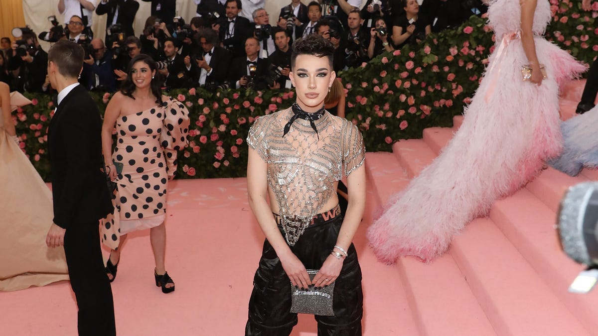 James Charles attends the 2019 Met Gala a week before the drama between him and fellow beauty vlogger Tati Westbrook hit a high.