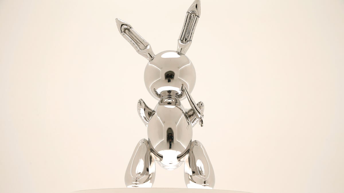 A sculpture of a" Rabbit" by Jeff Koons sold at a record $91.07 million at Christie’s Auction House in New York on Wednesday.
