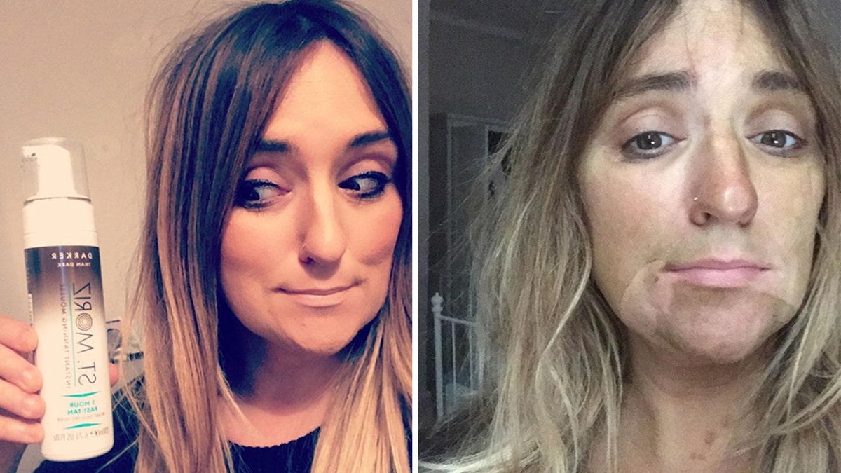 Though Harper said the tan began to fade after she had scrubbed it for a while, it was still prominent enough that she had to make a run to a nearby store and buy foundation to cover-up the patchy pattern.