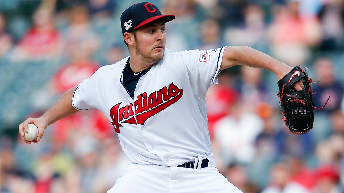 Cleveland Indians starting pitcher Trevor Bauer delivers against the Chicago White Sox during the first inning of a baseball game, Monday, May 6, 2019, in Cleveland. (AP Photo/Ron Schwane)