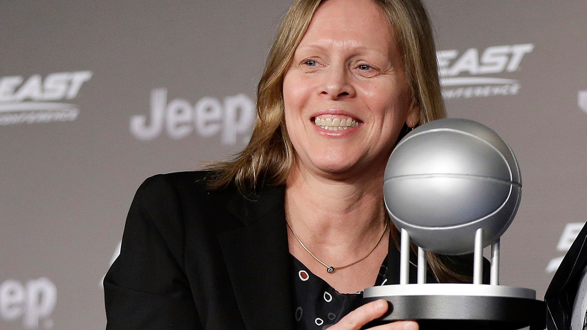 Big East Conference Commissioner Val Ackerman poses in New York on March 9, 2016. (AP Photo/Julie Jacobson, File)