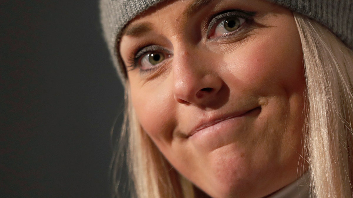 United States' Lindsey Vonn gets emotional as she holds a press conference after taking the bronze medal in the women's downhill race, at the alpine ski World Championships in Are, Sweden. (AP Photo/Gabriele Facciotti, File)