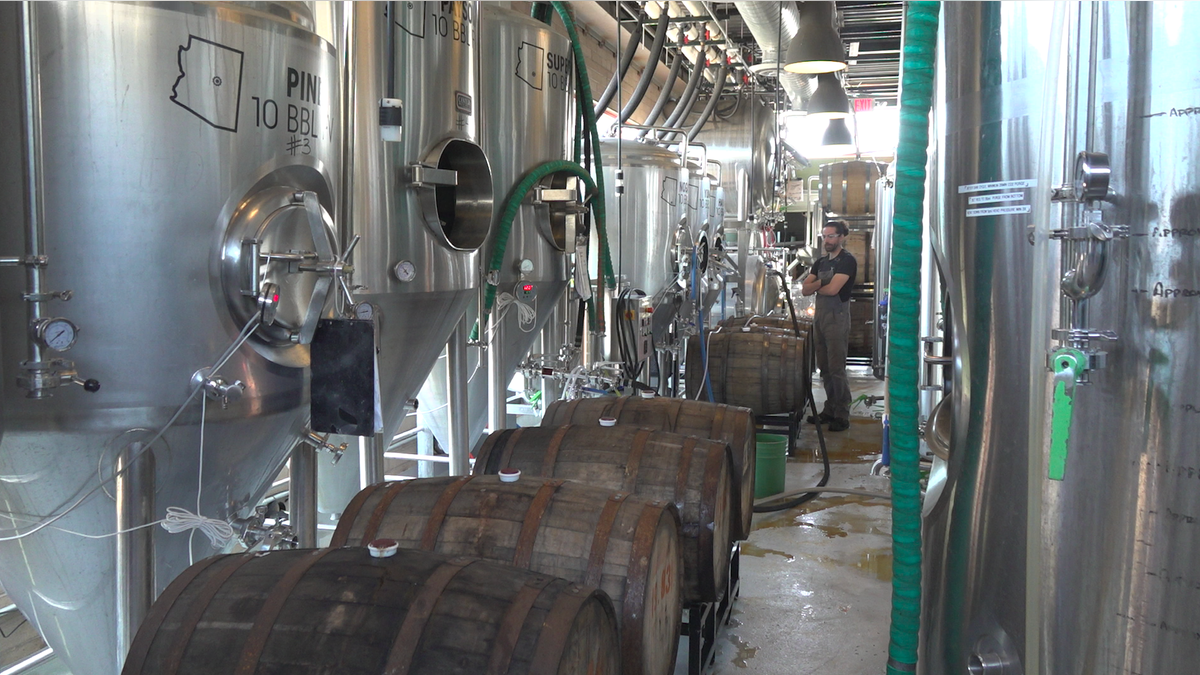Every piece of stainless steel equipment OHSO Brewery uses to make beer, from the tanks to the kegs to the cans you buy from the store, have some materials in them from China. Even if their suppliers are American, some of the raw materials in the steel is from China.