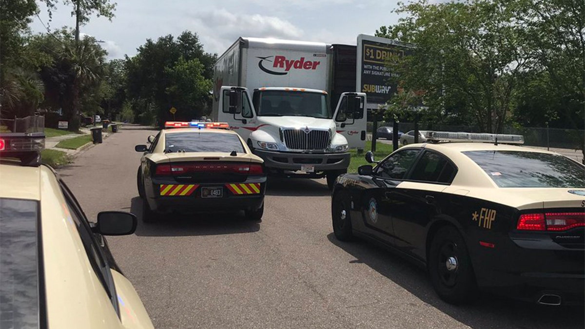 The truck was stopped after the suspect allegedly led troopers on a chase on Interstate 295.