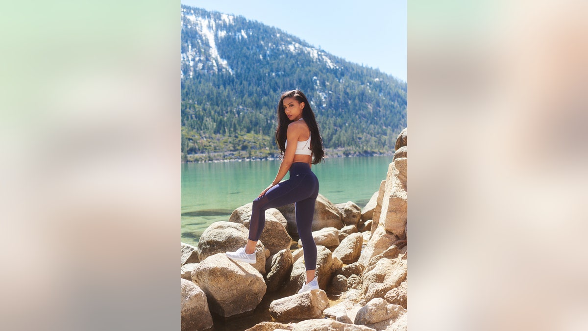 Cheslie Kryst, Miss North Carolina USA 2019, during a visit to Lake Tahoe on April 24, 2019. 