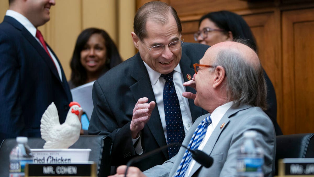 House Judiciary Committee Chairman Jerrold Nadler, D-N.Y., center, with Rep. Steve Cohen, D-Tenn., ahead of a hearing on the Mueller report last month.