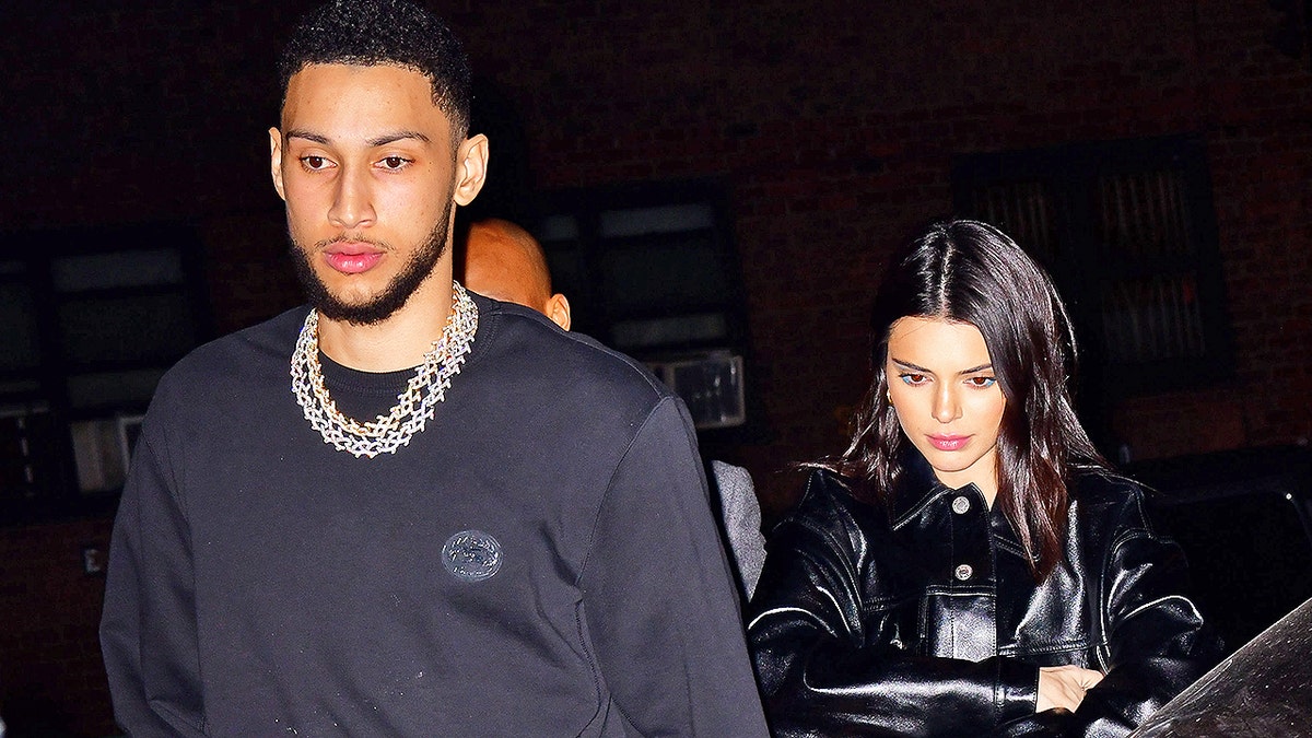 NEW YORK, NY - FEBRUARY 14: Ben Simmons and Kendall Jenner arrive to Marquee New York on February 14, 2019 in New York City. (Photo by James Devaney/GC Images)