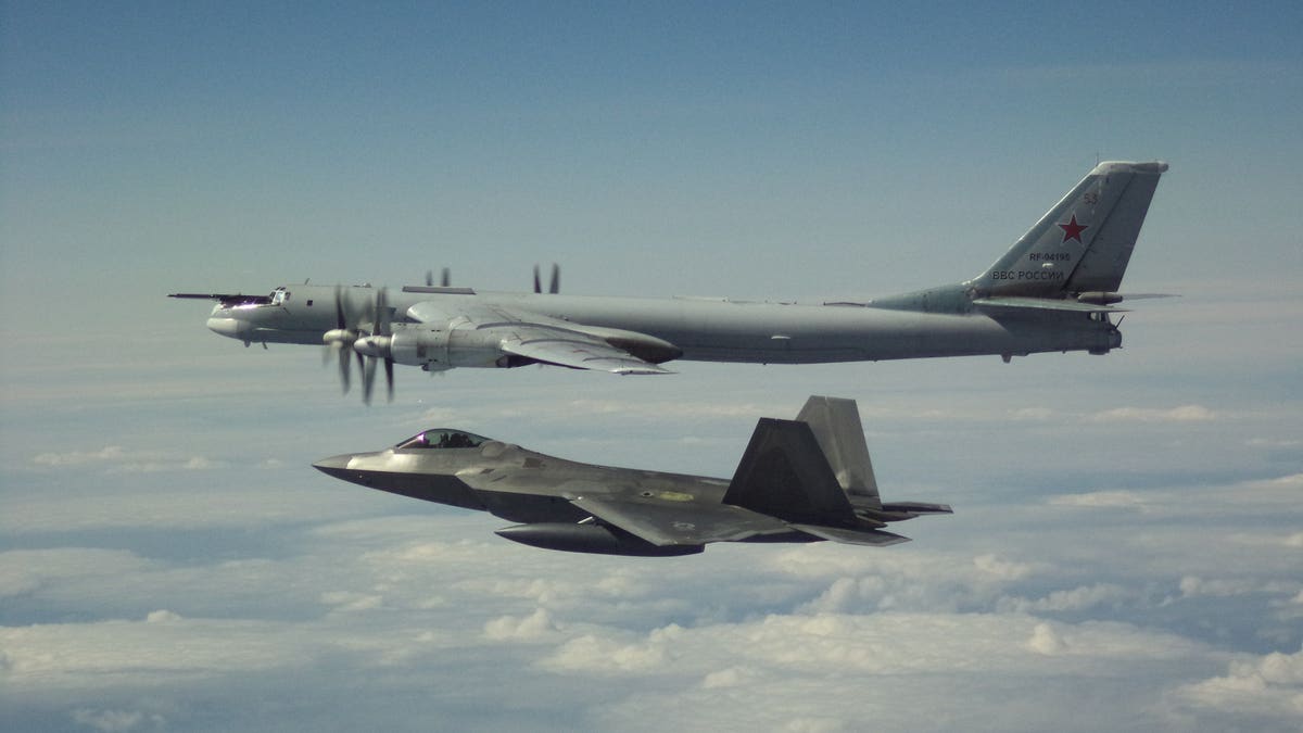 The North American Aerospace Defense Command (NORAD) said that it had to scramble two pair of U.S. F-22 fighter jets to intercept the Russian formation on Tuesday.