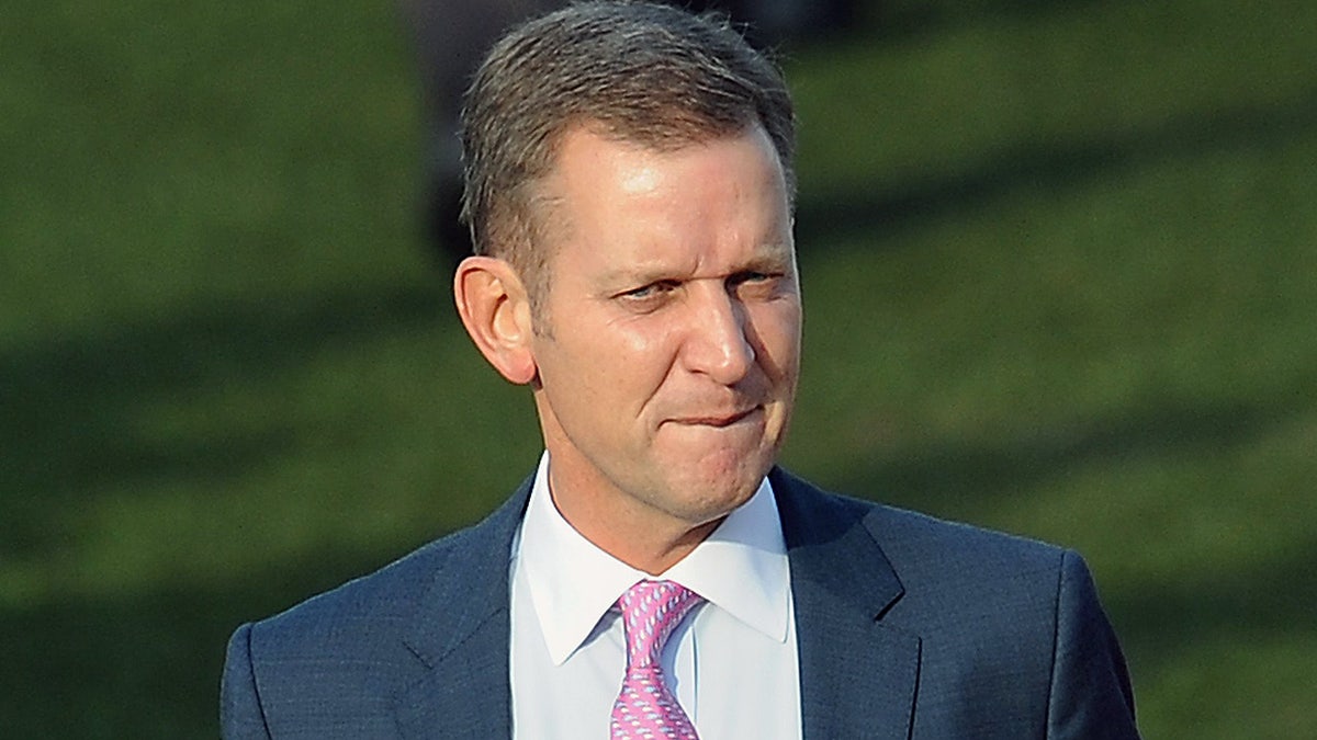 TV Presenter Jeremy Kyle in the parade ring during St Patrick's Day at Cheltenham Racecourse, Cheltenham. (Photo by Joe Giddens/PA Images via Getty Images)