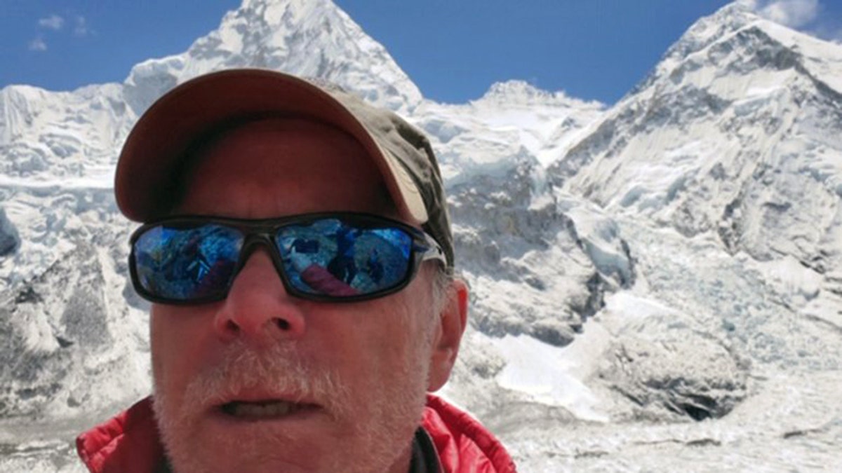 Christopher Kulish in front of Mount Everest.